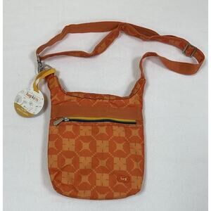 LUG Kids/Women's Crossbody Nylon Bag NEW! Orange Geometric Multi Pockets